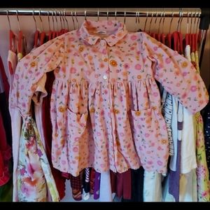 Made in USA pink floral cordury play dress sz 5